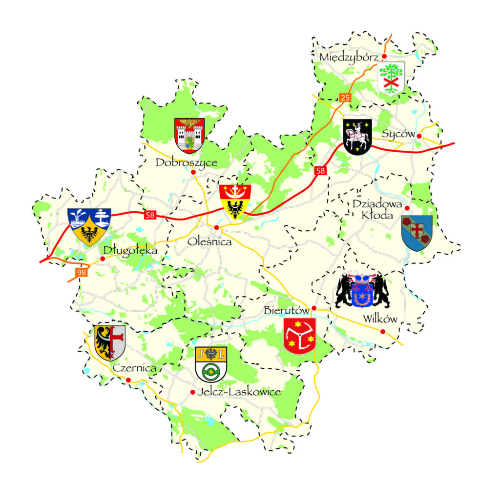 Mapa obszaru LGD Dobra Widawa